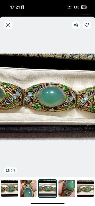 Stara srebrna bransoletka art deco przedwojenna topaz vintage unikat!