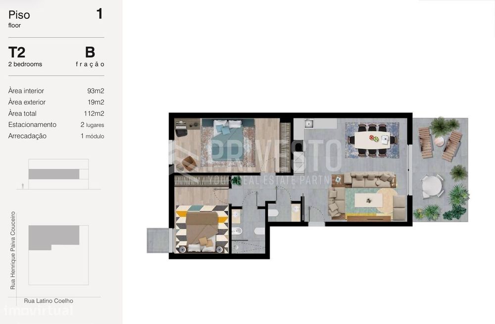 Apartamento T2 NOVO, com terraço - Empreendimento Paiva Couceiro Resid