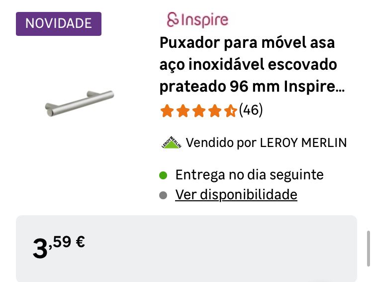 Puxadores porta armario