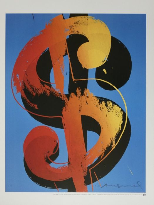 Litografia Andy Warhol $ (Dollar Sign)