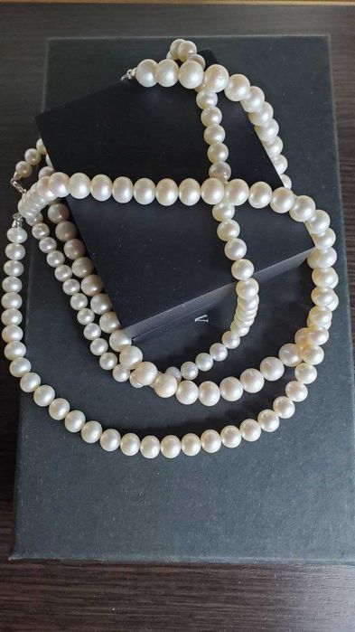 Кол'є з перлів срібний замок