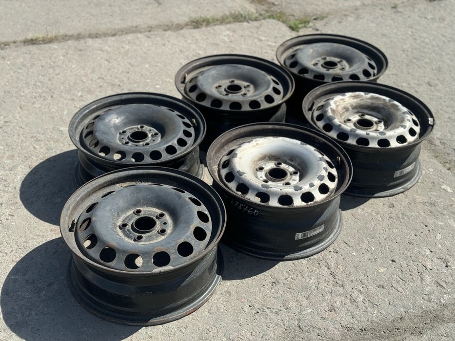 Диски металеві Audi R16 бляшанки р16 passat skoda golf seat колеса