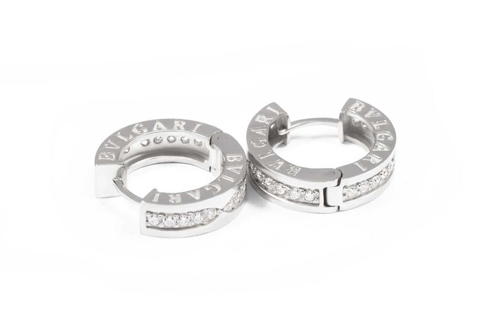 Серьги из белого золота с муассанитами