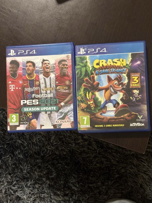 PlayStation 4 em Bom Estado + PES 2021 e Crash Trilogy