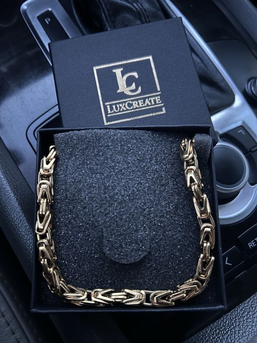 Łańcuszek Królewski Złoty 6mm stal szlachetna jubilerska