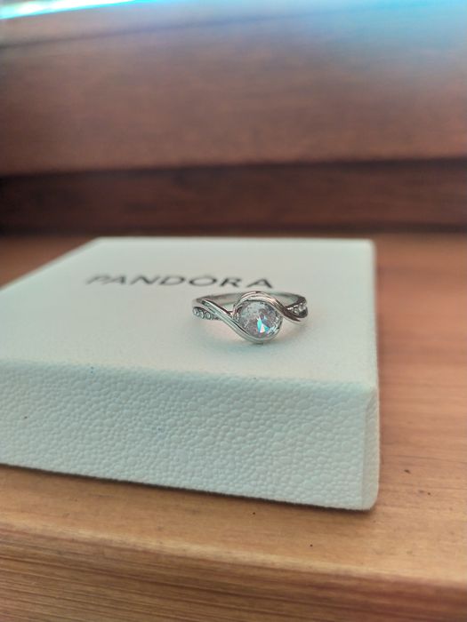 Pierścionek z oczkiem pleciony jak Pandora Apart ok 18mm, 56mm