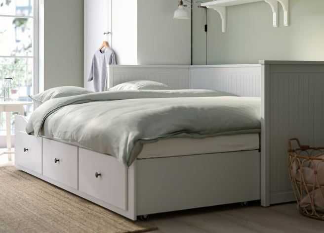 Cama individual / dupla c/3 gavetas / 1 colchão, branco