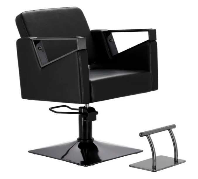 Перукарське крісло на гідравліці Tomas із підставкою для ніг чорне