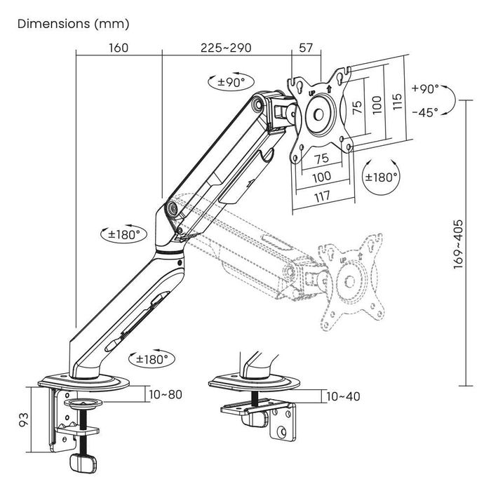 Настільне кріплення для монітора ITech MBSS-02F 17"-32"