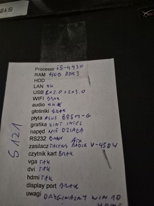 komputer ASUS B85m-G /  ntel Core i5-4430