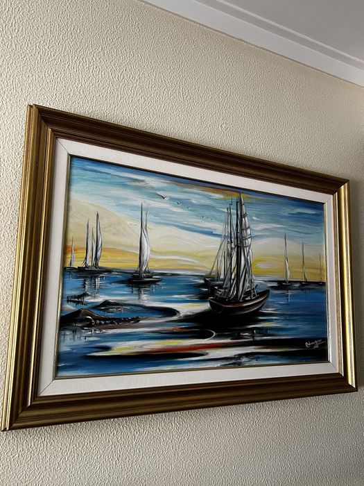 Oil Painting Frame with Golden Frame