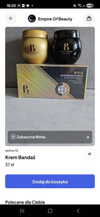 Krem bandaż 2 szt dzień i noc