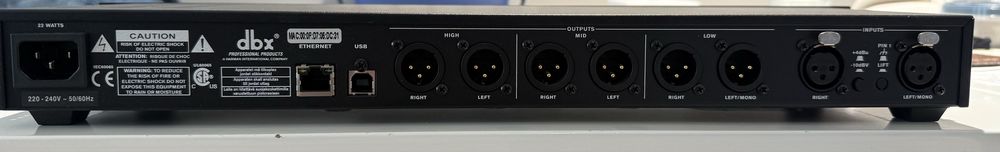dbx DriveRack PA2 procesor dźwięku, zwrotnica audio