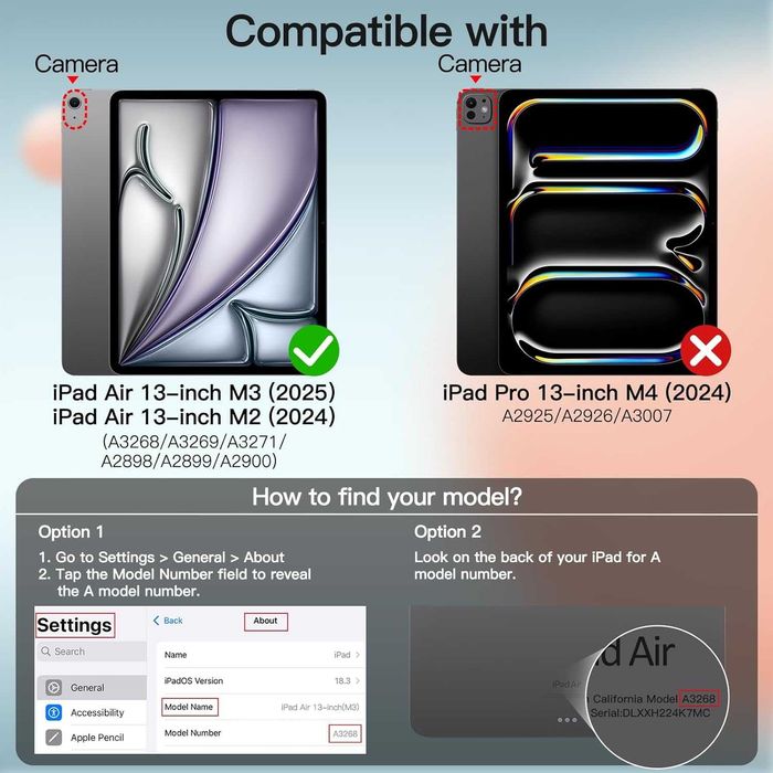 Nowy case iPad Air 13 Cala M3/M2 / iphone / etui / ochrona / A2423!