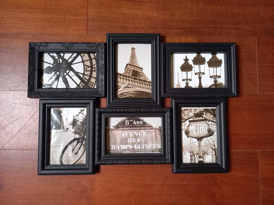 Black Frame for 6 Photos in 10x15 cm Format