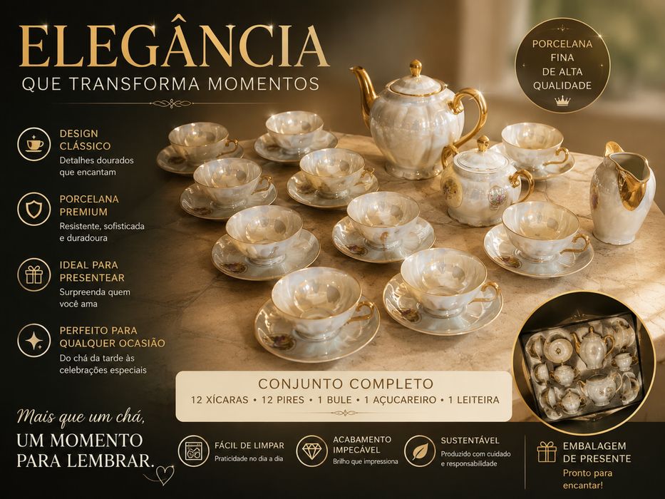 Porcelana com ouro