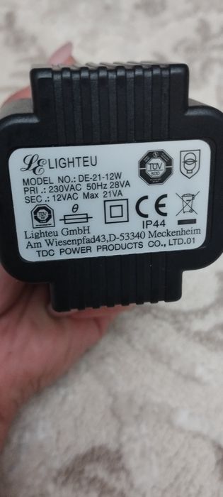 Блок живлення 12V AC 21VA Lighteu DE-21-12W (Трансформатор змінного струму IP44