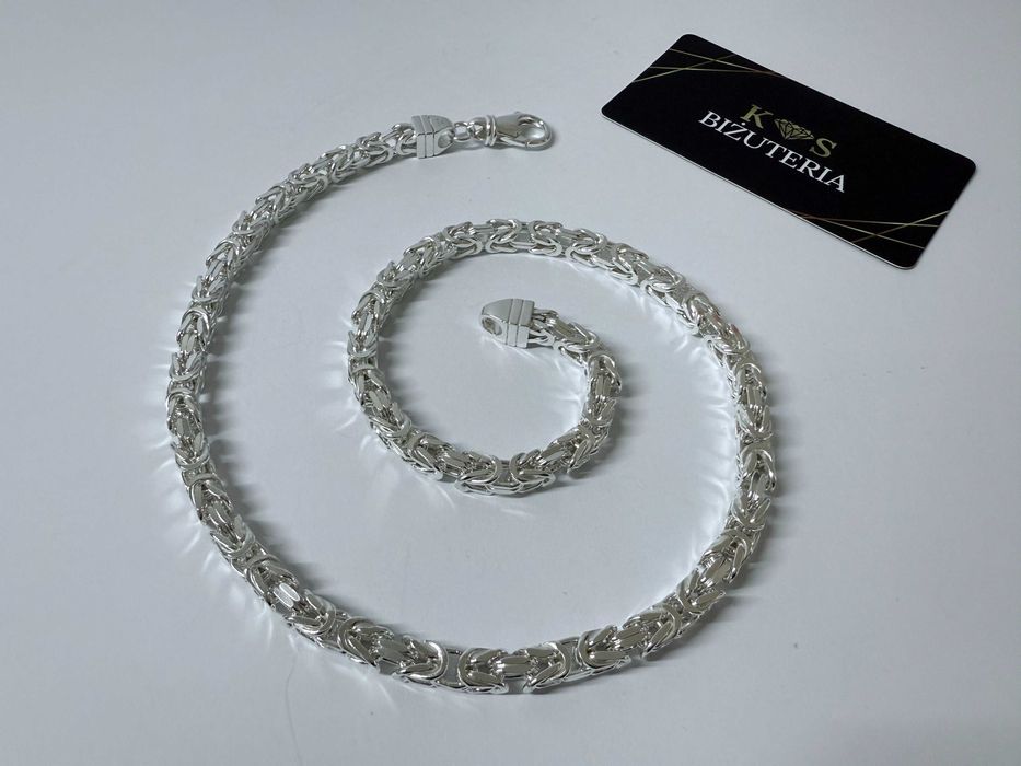 Srebrny Łańcuszek splot Królewski 55 CM 98 GRAM ! PR. 925 Okazja !