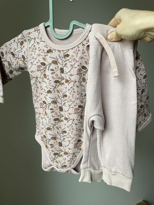 Komplet body spodenki 68 hust&claire merino bambus
