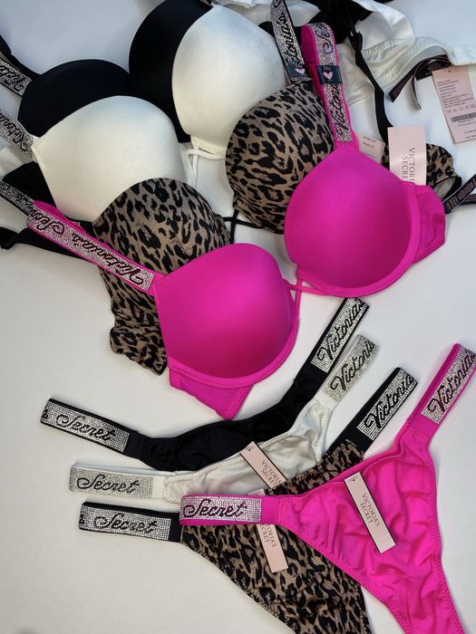 Рожевий комплект білизни Victorias Secret Женское белье