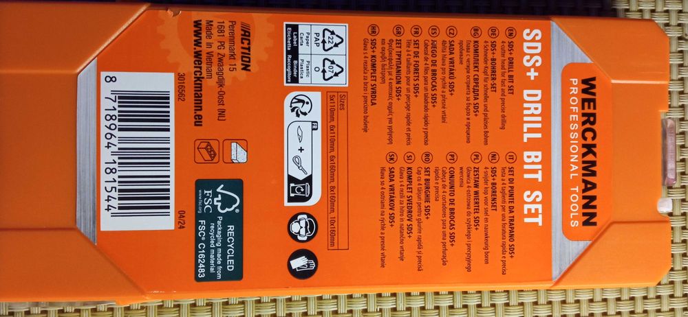 Wiertła SDS - 5 sztuk