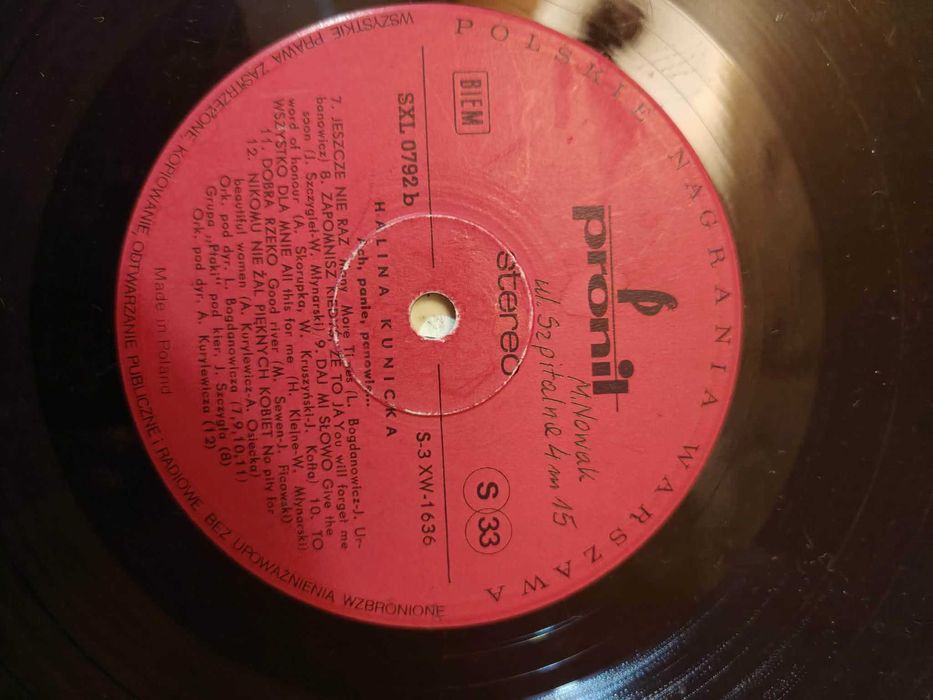 Płyta Winylowa LP Halina Kunicka – Ach, panie, panowie... (Pronit SXL 0792) + Opakowanie zastępcze
