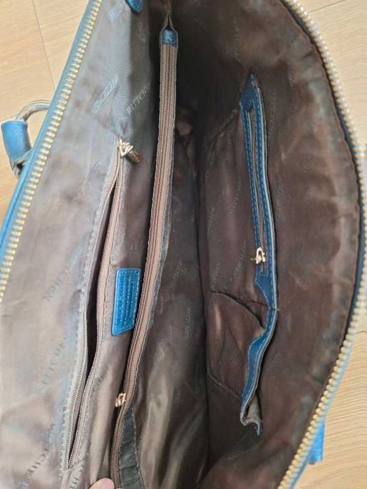 Niebieska torebka Wittchen Skóra naturalna