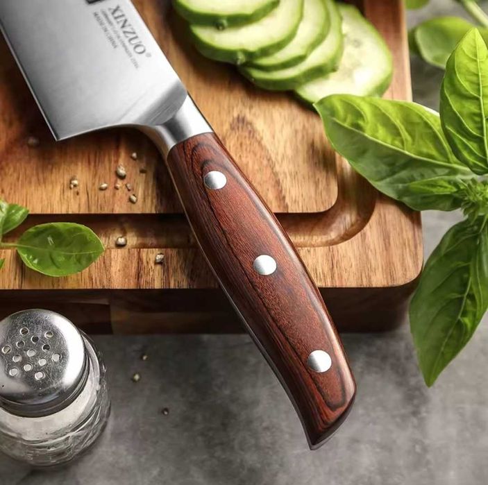 Набор японских премиум ножей Xinzuo + Подарки(нож, шеф-нож, подставка)