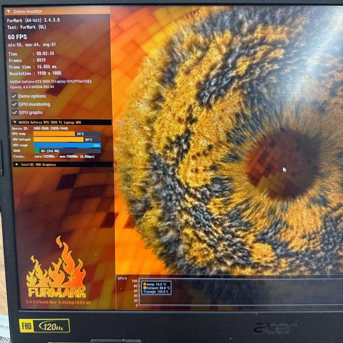 Acer Nitro/17.3 120Г/Intel i5-10300H/DDR4 16G/M2 512G/RTX3050Ti 4GB