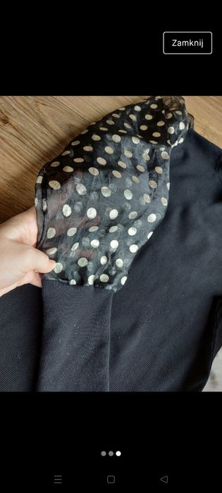 Śliczna bluzeczka z ozdobnymi rękawkami r.36