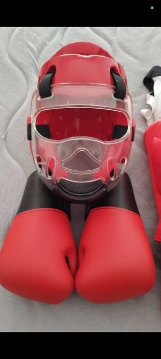 Kit kickboxing crianças caneleiras completas , capacete , Luvas ,