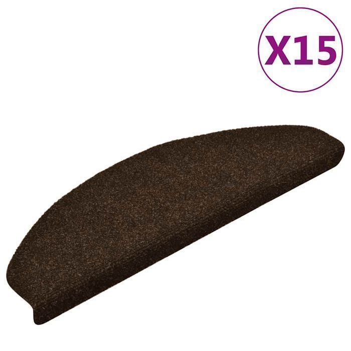 vidaXL Samoprzylepne nakładki na schody, 15 szt., brązowe, 65x21x4 cm