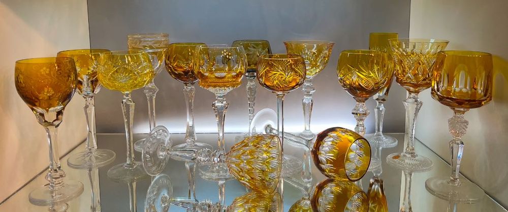 Кольоровий кришталь, келихи, цветной хрусталь