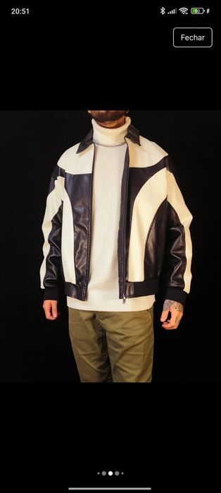 Blusão Homem Preto e Branco L Novo