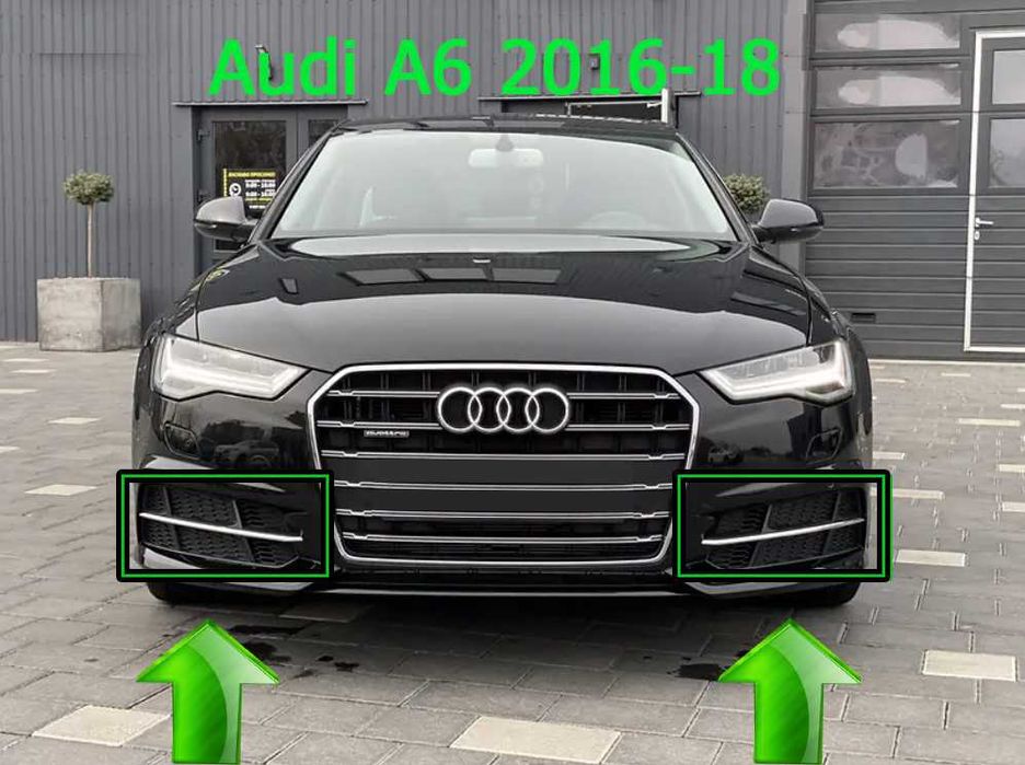 Решетка, заглушка бампера правая левая audi a6 c7 s-line рест. 2016-18