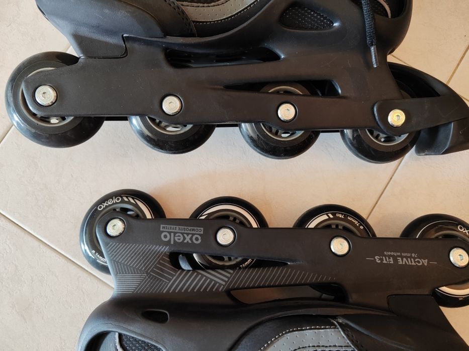 Patins em linha oxelo pretos tamanho 42
