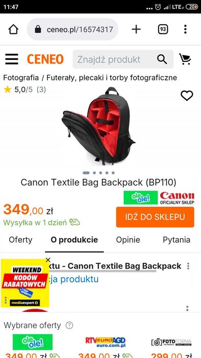 Canon Textile Bag Backpack