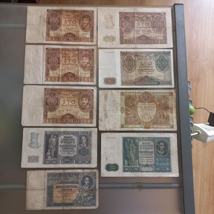Banknoty llRP, okres międzywojenny!!!