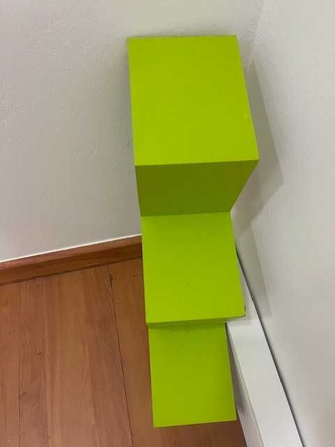 Conjunto de 3 prateleiras verdes