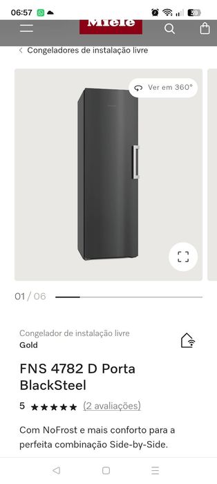 Arca congeladora Miele perfeita preta