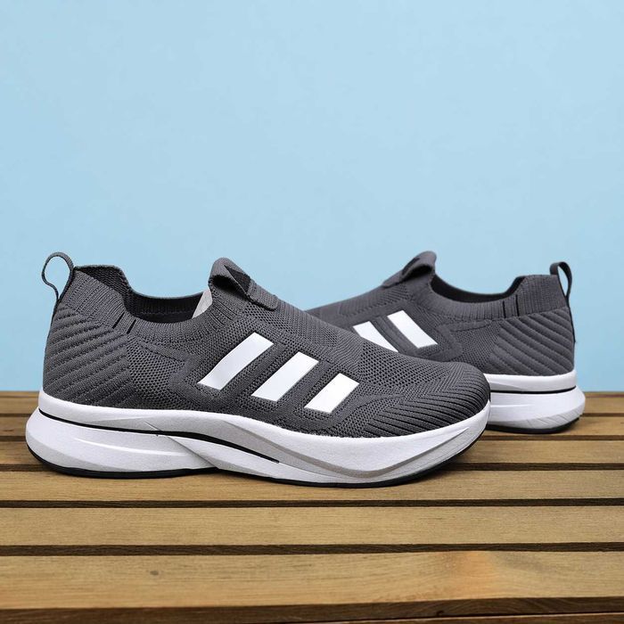 (2312) Легкі кросівки тапочки Adidas повномірні темно сірі (41-46) адідас