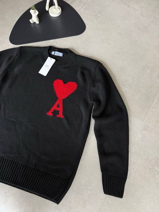 Чоловічий Вʼязаний светр кофта Ami  Black