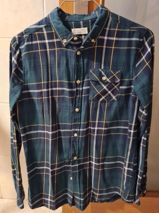 Camisa flanela aos quadrados, rapaz, tamanho 13/14 anos