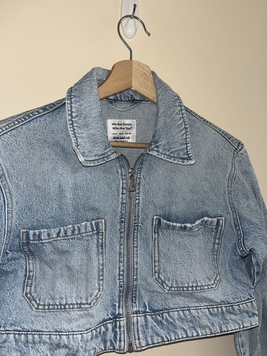 Pull&Bear kurtka damska krótka jeansowa na zamek S