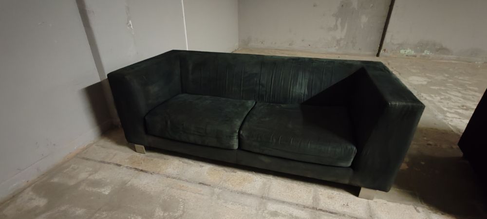Conjunto de sofás Anaric em nobuck preto