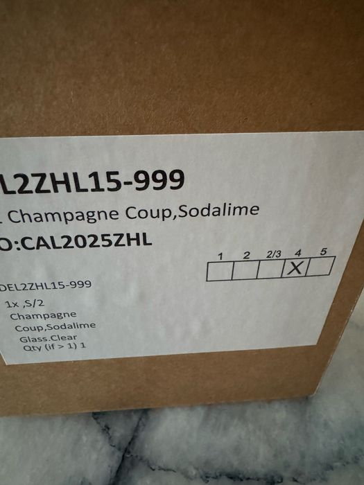 Westwing 2 kielszki do szampana nowe