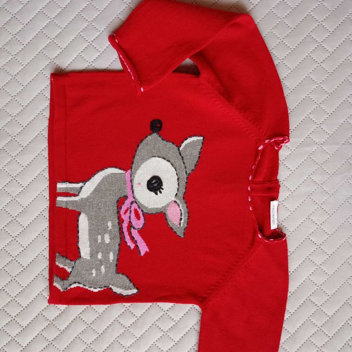 80 Next Sweterek na święta świąteczny Mikołaj czerwony