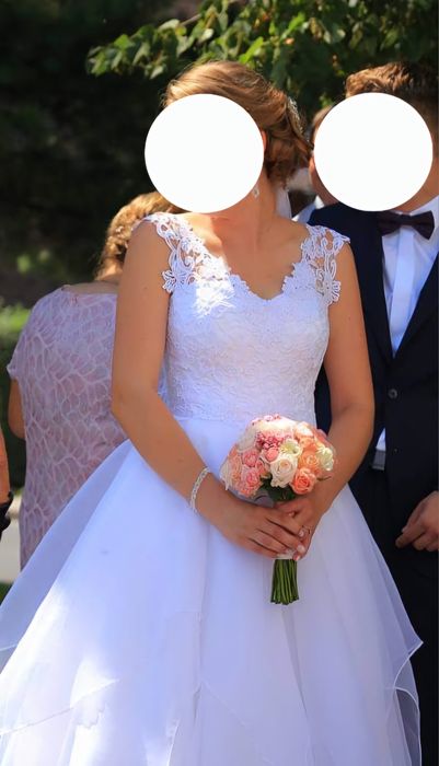 Suknia ślubna princeska z gorsetem