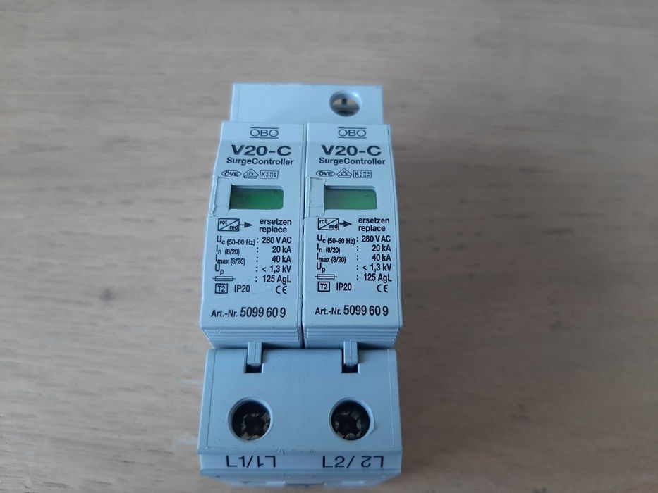 OBO Ogranicznik przepięć + wkładka V20-C 3 komplety