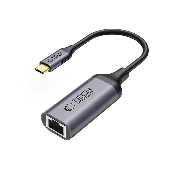 Tech-Protect Ultraboost Adapter Type-C To Ethernet Rj45/1000Mbps Black